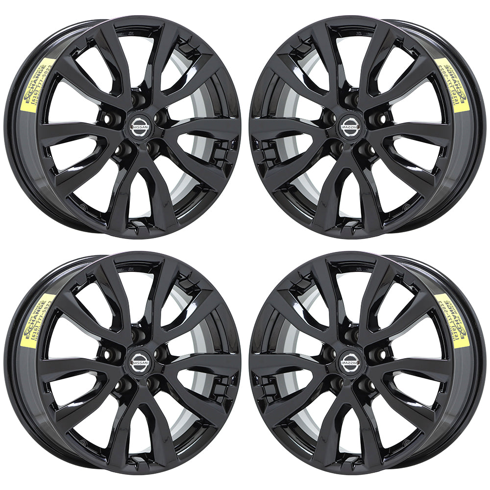 17" Nissan Rogue Midnight Edition Gloss Black wheels rims Factory OEM set 62746